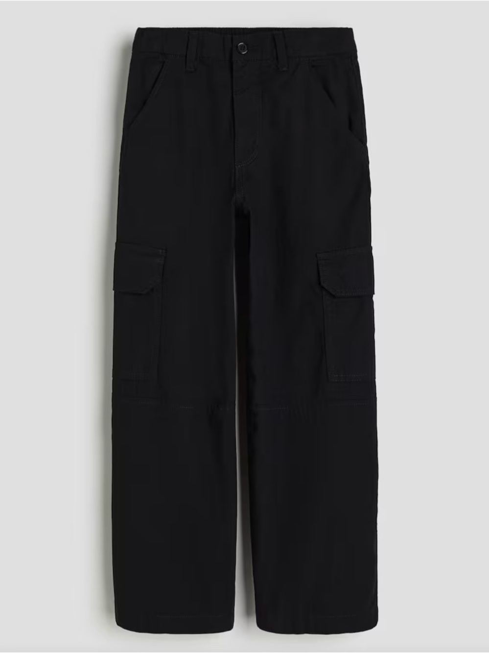 H&M BOYS WIDE-LEG BLACK CARGO PANTS - SIZE 16